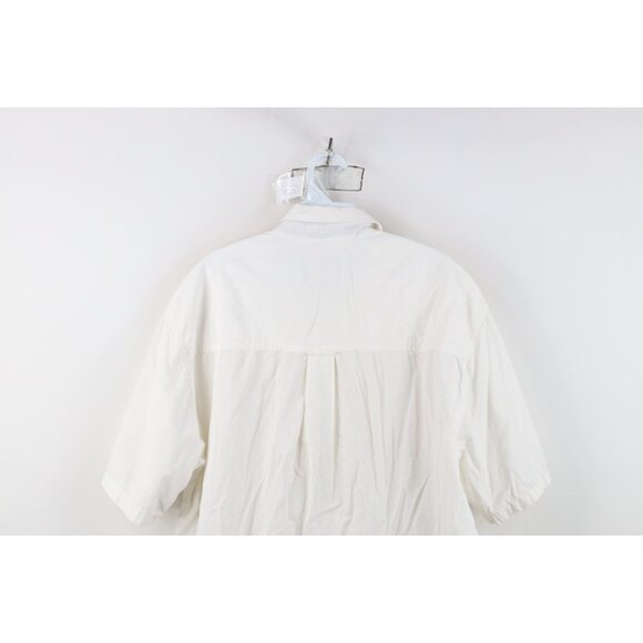 Vtg 90s Chaps Ralph Lauren Mens L Crest Short Sleeve Collared Button Down Shirt - Picture 11 of 12